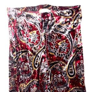 Velvet Paisley Flared Pants